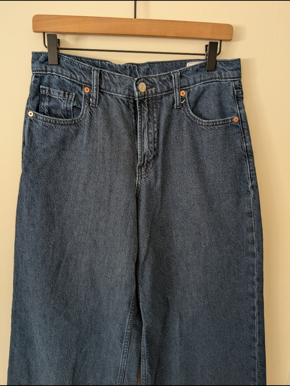 Gap Womens 4 Petite Baggy Mid Rise Wide Leg Jeans Classic Preppy Contemporary - Picture 3 of 8